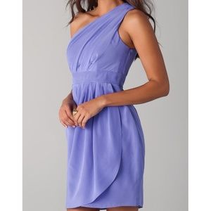 Shoshanna Melanee purple one shoulder dress